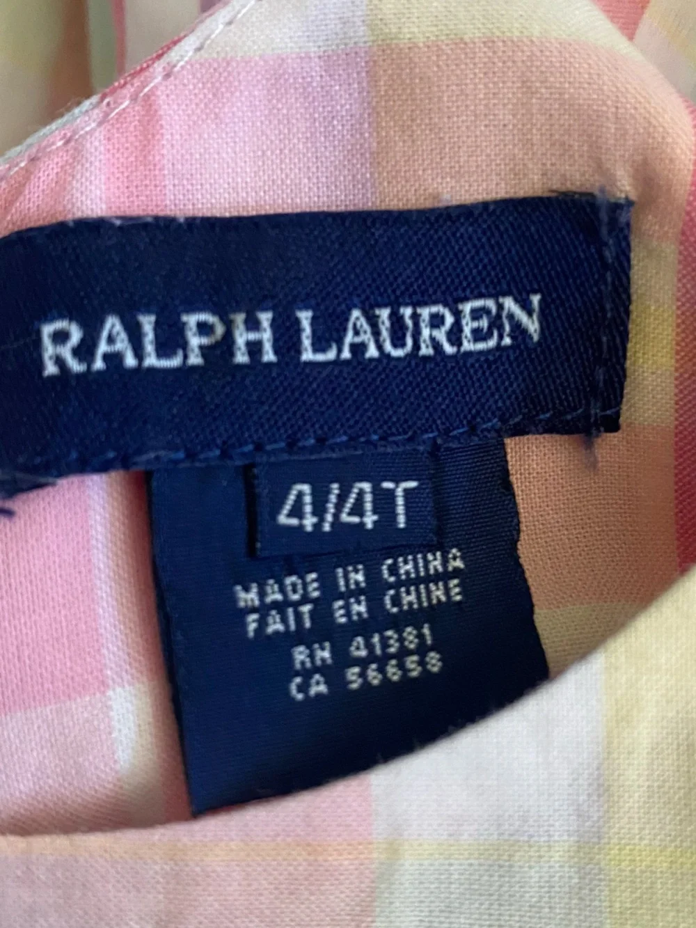 Ralph Lauren Pastel Plaid Bow-Waist Girls Dress